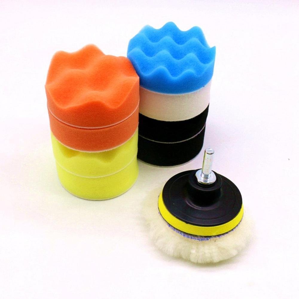 Car Cleaning Sponge 4 Inch Car Polishing Waxing Sponge Portable Car Self-Adhesive Polishing Waxing Sponge Set