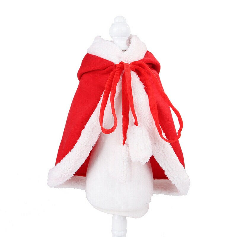 Jul hvalp kat tøj kostumer santa hat kappe kappe hvalp fløjl xmas varm kostume tøj kæledyr tilbehør