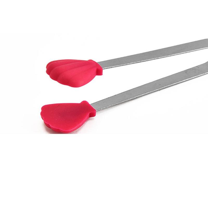 Pince de cuisine en acier inoxydable, petite pince alimentaire mignonne, pointe antidérapante en Silicone, petite pince de service pour glace, 1 pièce
