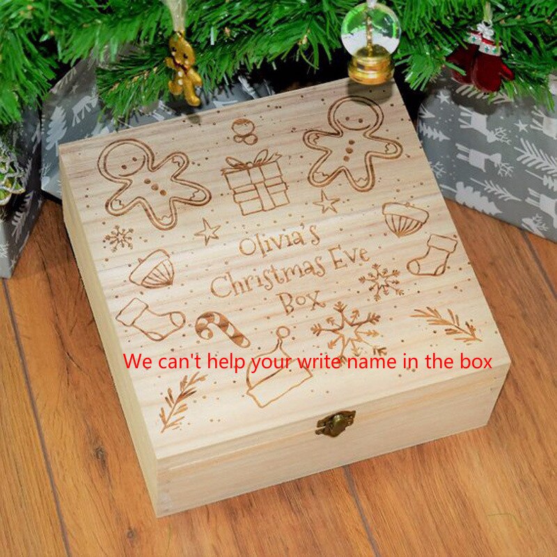 Kerstavond Opbergdoos Houten Carving Kerstcadeau Box Xmas Dozen Kerstman Appels Doos Adluts Snoep doos: 04