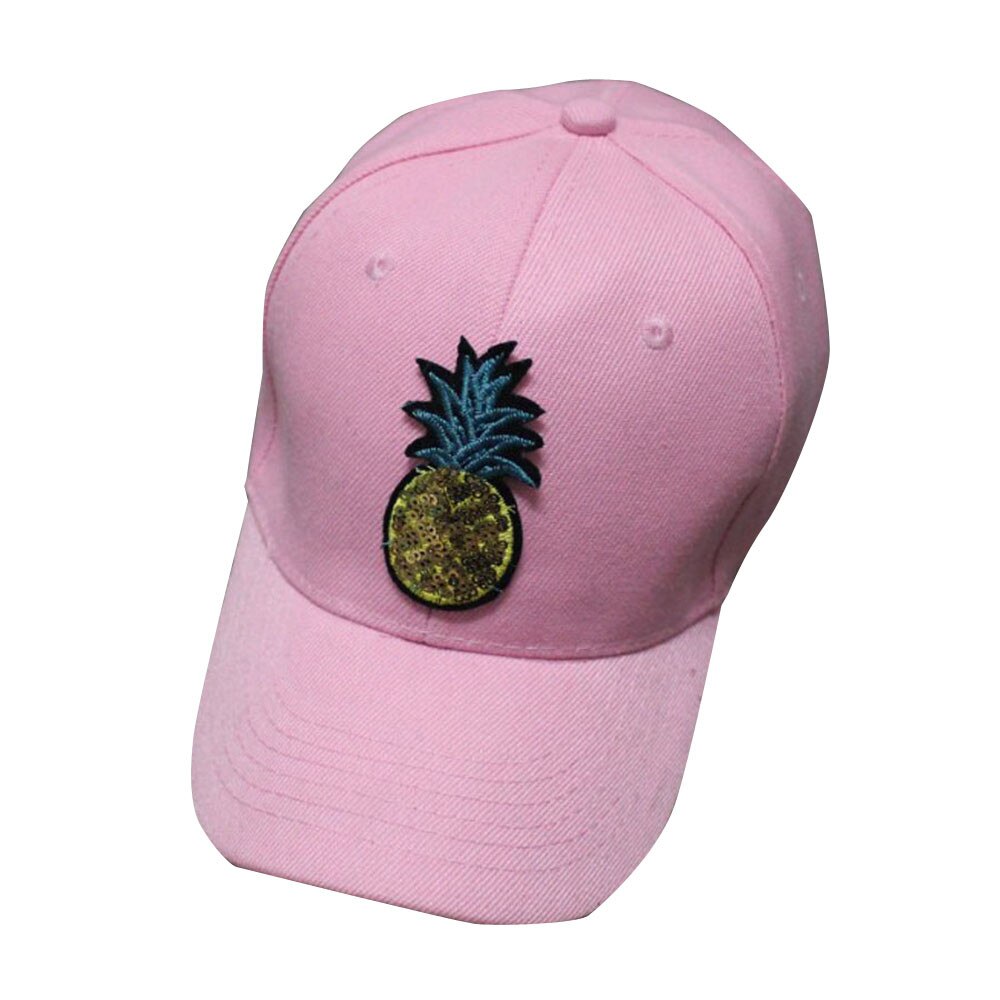 Outdoor Men Women Baseball Tennis Caps Pineapple Embroidery Adjustable Snapback Hats comfortable to wear 0824: Pink