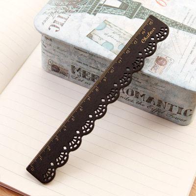 1 pièces corée Kawaii mignon papeterie dentelle bois règle à coudre règles école enfants papeterie essentiel récompense: B