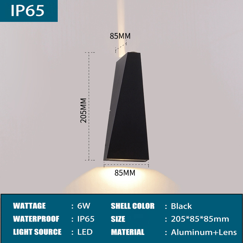 IP65 Waterdichte Led Wandlamp Outdoor Aluminium 6W 10W Wandlampen Veranda Tuin Hek Indoor Moderne Nordic Blaker lampen 85-265V: Licht Geel / Warm White