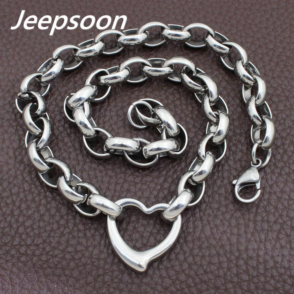 Sales Stainless Steel Jewelry Joyas Heart Necklace Chain Jeepsoon NGEGAOBG