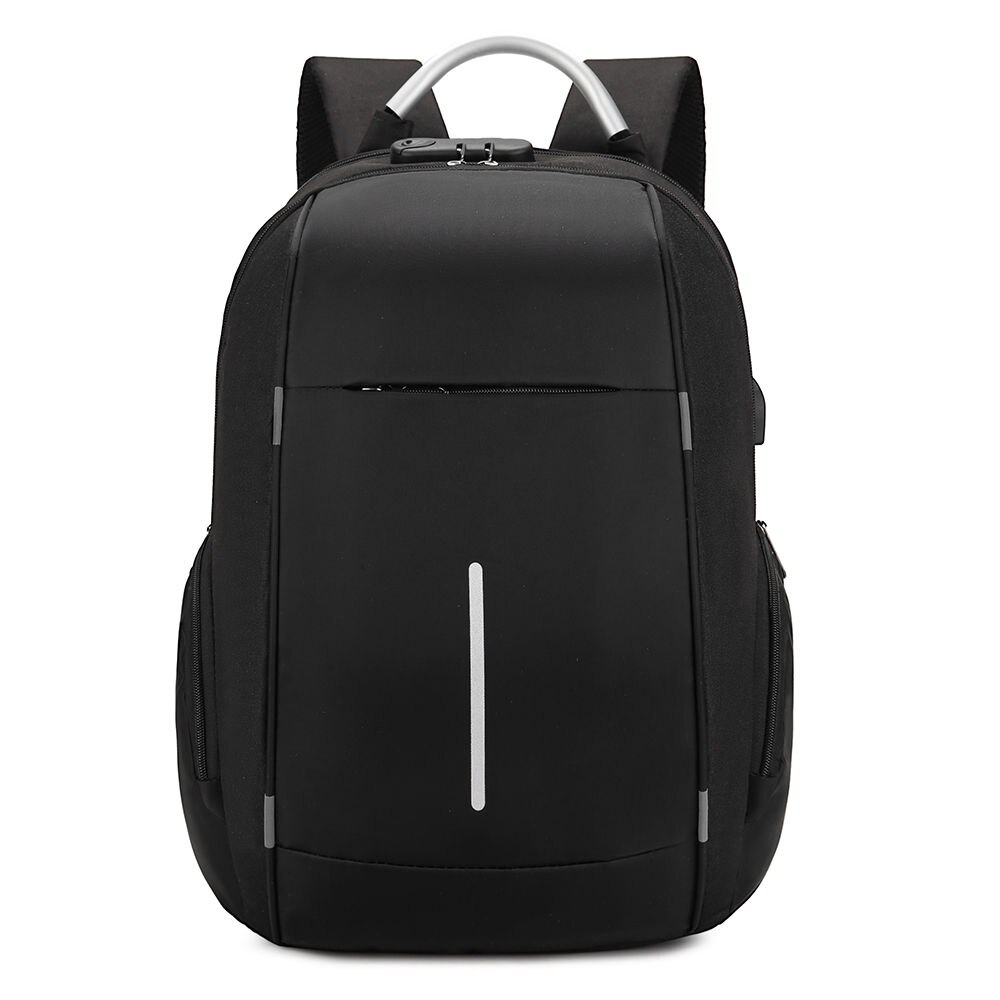 IKE MARTI Anti-Theft Backpack 15.6 Inch Laptop Bag Men Mochila Women Waterproof Urban Black Large Capacity School Backpack: black