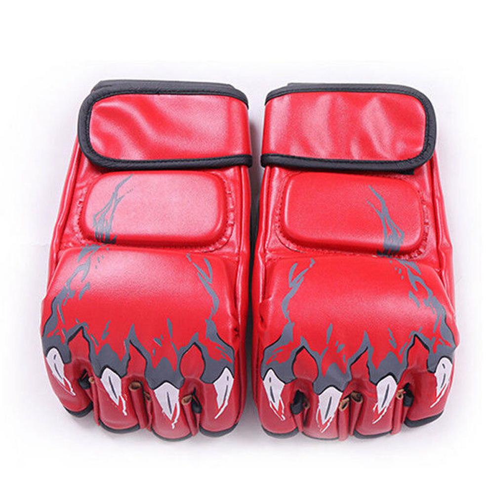 Sanda Gloves Thickened Women's Men's Boxing Gloves Gloves Half Finger Sanda Muay Thai Gloves Sports Equipment Protective Gear: Tiger Claw Red