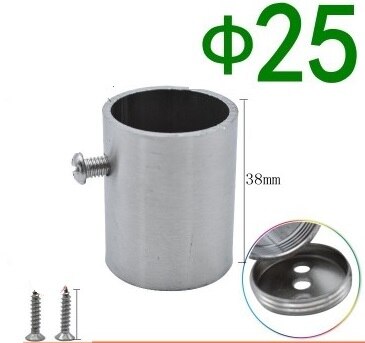2 teile/los Edelstahl 19mm 22mm 25mm 32mm Schrank Stange Flansch Halter Mit Dekorative Abdeckung Verbergen flansch für Rohr Rohr: SUS201 25mm