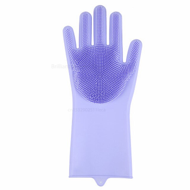 65 g/pz guanti multifunzionali guanti in Silicone guanti per lavastoviglie guanti per lavaggio auto antiscivolo alta elasticità: Purple Right 1Pcs