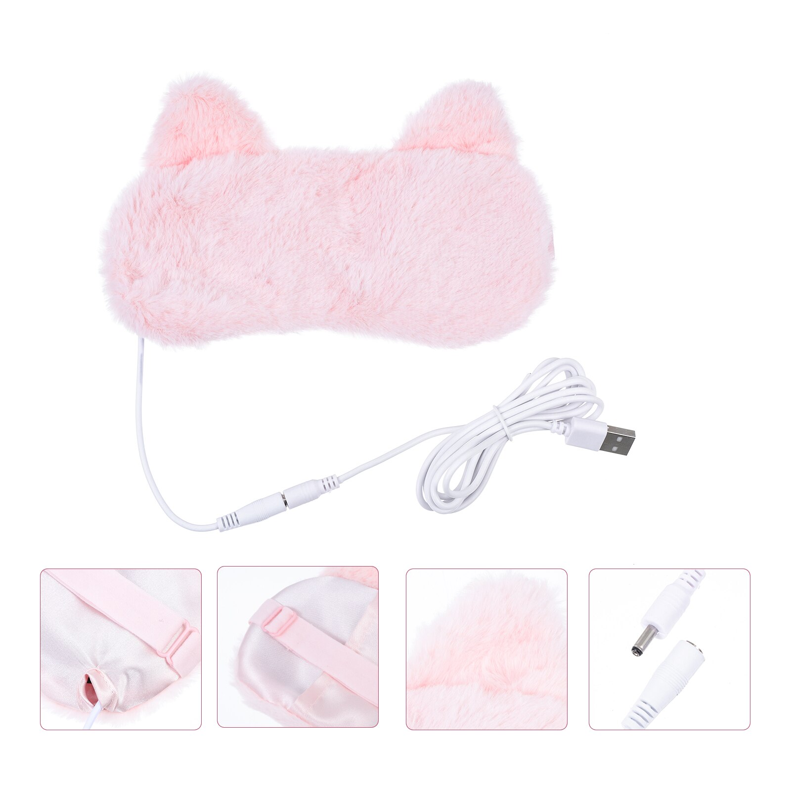USB Heated Eye 3D Eye Mask Cartoon Shading Eye Mask Relieve Fatigue Eye Mask