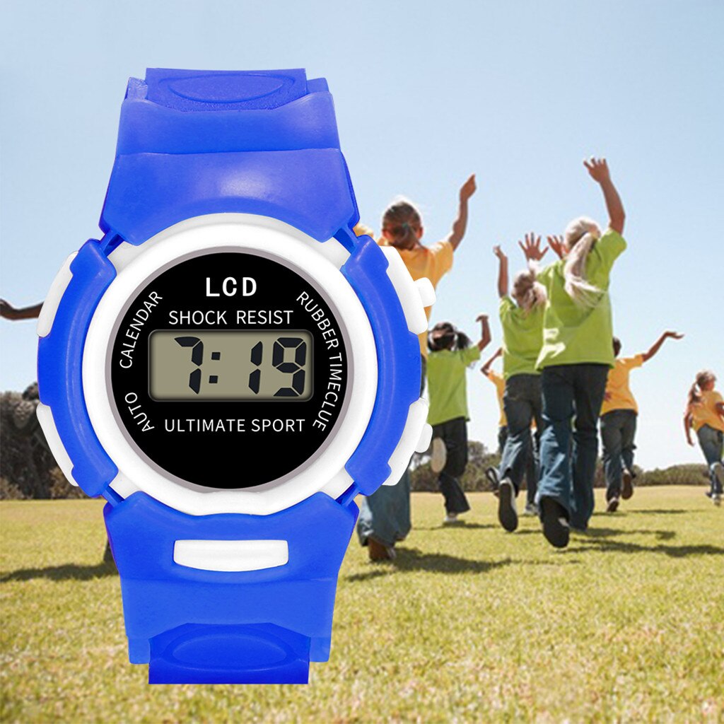 Barns utomhus pojke flicka larm analog digital multifunktion sport led vattentät barn armbandsur klocka  w50