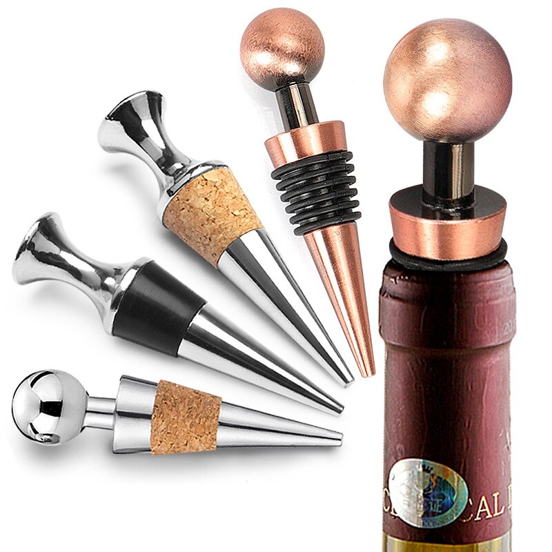 Edelstahl Wein Stopfen Vakuum Versiegelt Flasche Stopper Wein Kork Flasche Kappen Lagerung Twist Kappe Stecker Bar Wein Zubehör