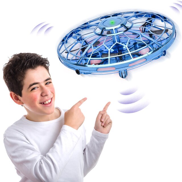 Drone Ufo Handbediende Speelgoed Rc Helicopter Quadrocopter Dron Infrarood Inductie Vliegtuigen Vliegende Bal Speelgoed Voor Kinderen: BLUE TYPE 2