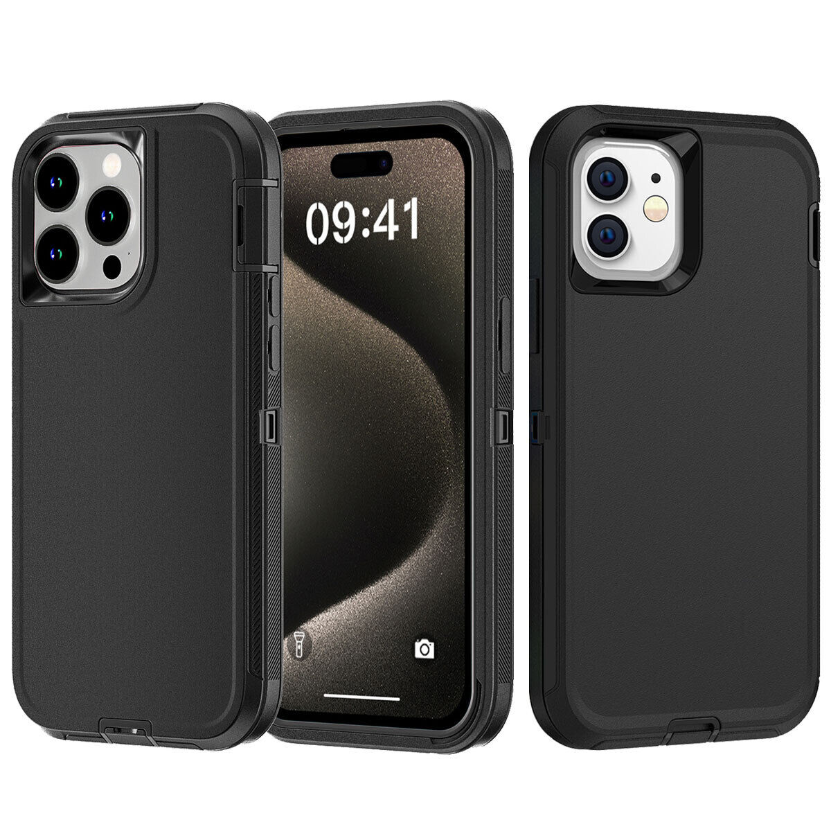 3 IN 1 Heavy Duty Armor Shockproof Dust-Proof Case For iPhone 16 15 14 13 12 11 15Pro MAX MINI XSMAX XR X XS SE 7 8 PLUS Cover: Neoprene