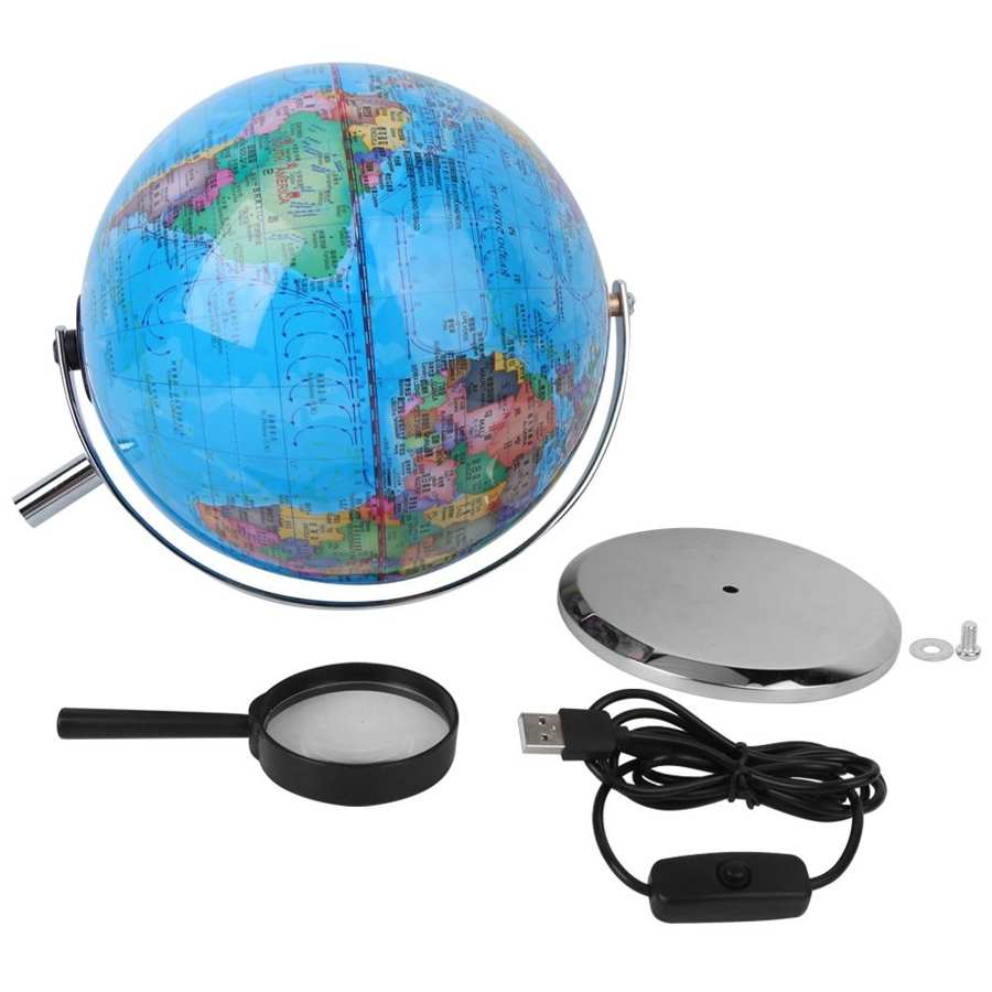 20Cm Globe Onderwijs Levert Desktop Decor Home Office Met Led Licht Wereld Aarde Globe Kaart Geografie Educatief Speelgoed