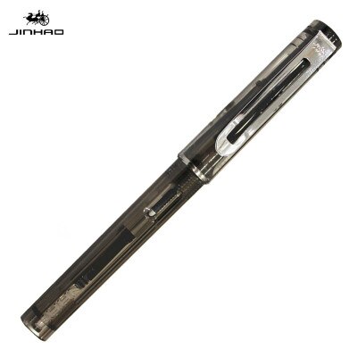 JINHAO 599 fountain Pen School Office supplies man women luxury brand writing pens business pen with 5pcs ink sac: Transparent black