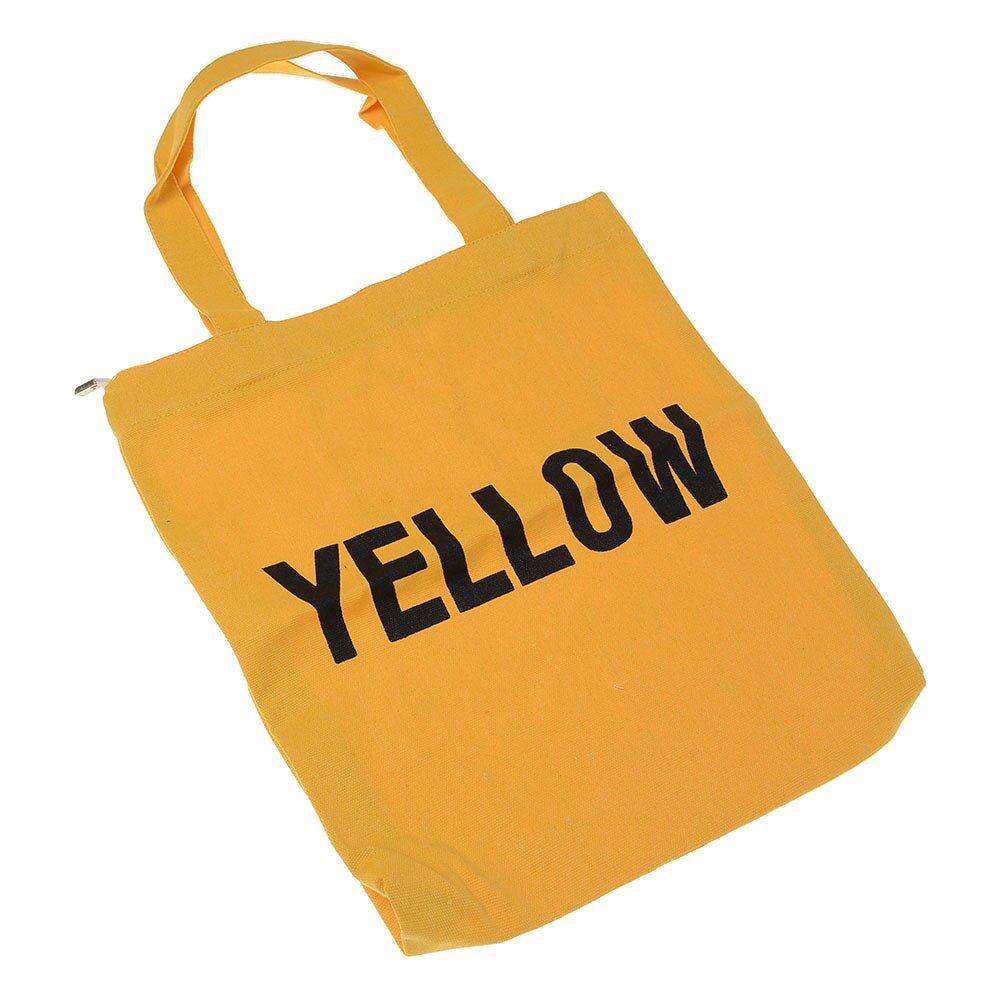Canvas Tote Reizen Schilderen Tas Beknopte Brief Afdrukken Schouder Doek Zakken Eco Katoenen Boodschappentassen Art Accessoires Student: yellow