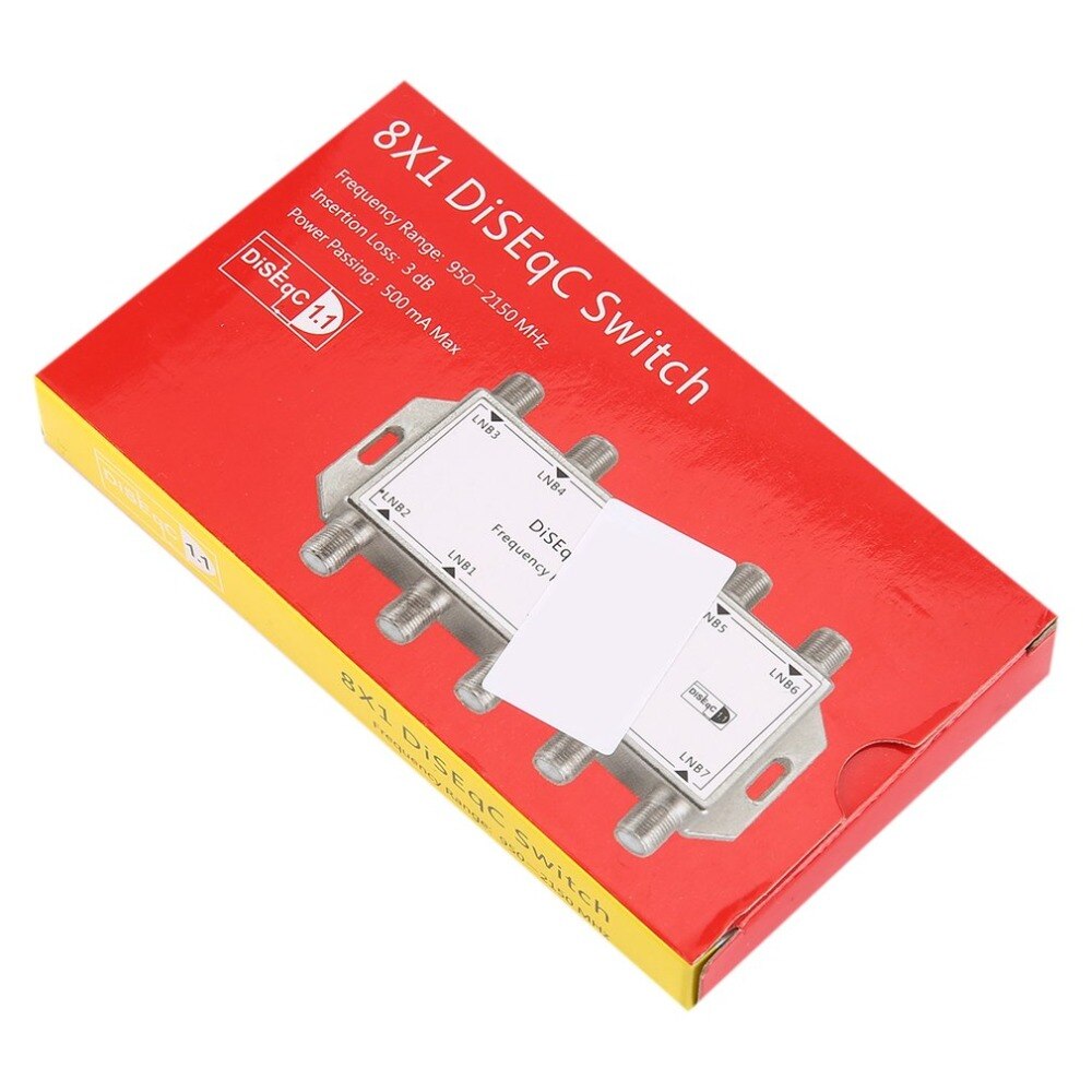 DS81 8 in 1 Satellietsignaal DiSEqC Switch LNB Ontvanger Multischakelaar Zware Zink gegoten Chrome Behandeld