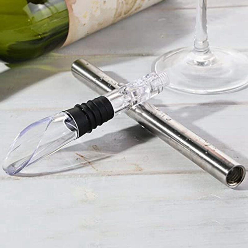 Wein Kühler Wein Belüfter Edelstahl Wein Flasche Kühler Stock Schnelle Wein chillen Stange Mit Belüfter Und Ausgießer