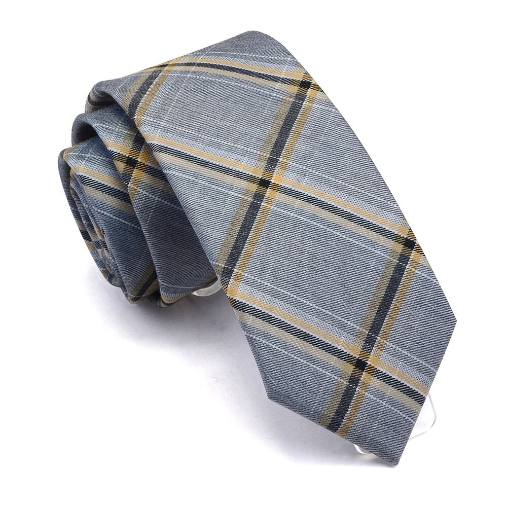 Gusleson slim slips 7cm plaid halsbånd til mænd tr jakkesæt materiale slips til bryllupsfest virksomhed rød grøn bomuld gravata