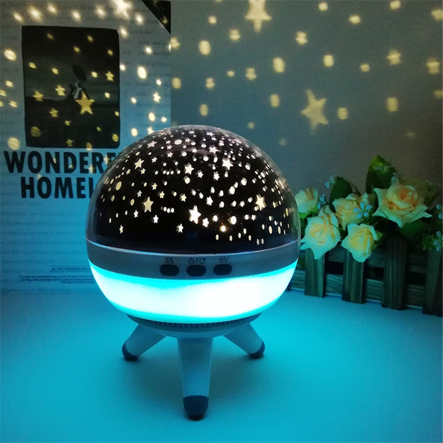 Dekking roterende nachtlamp projector draaien sterrenhemel sterrenmeester kinderen kinderen baby slaap romantische led usb lamp projectie