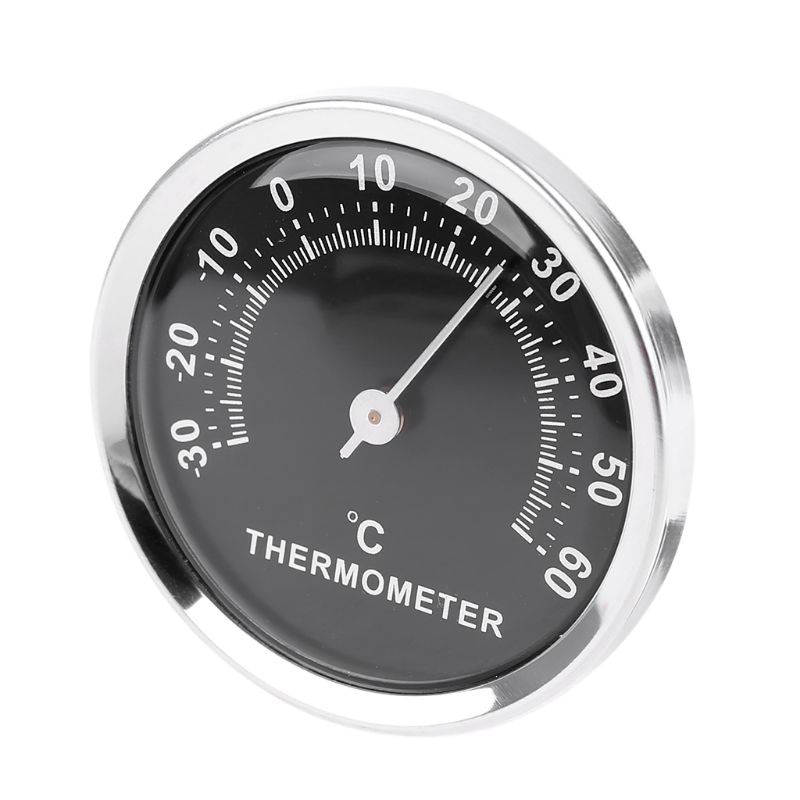 Mini 58mm coche medidor de temperatura termometro aleación de aluminio Metal analógico terómetro con pegatina de doble cara