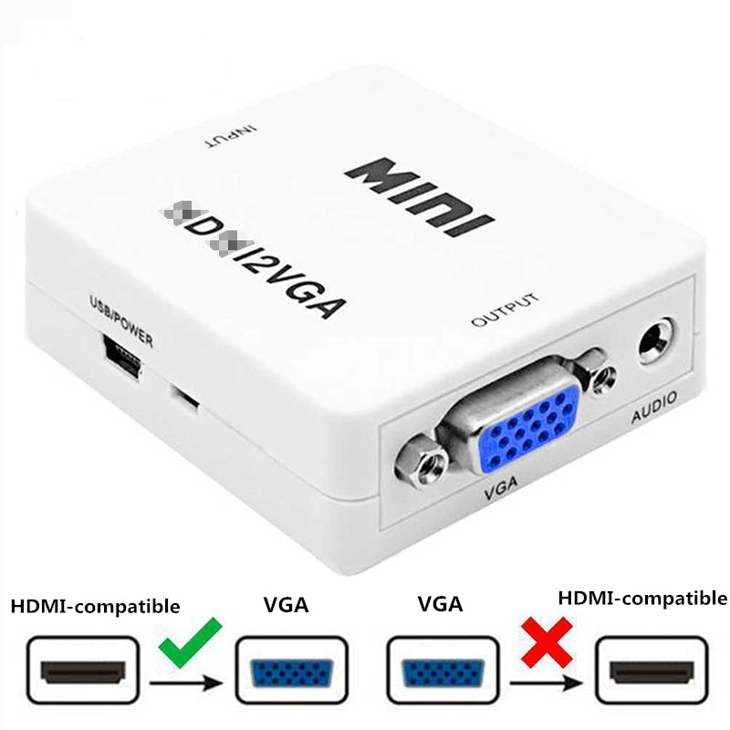 Cool Dier Mini Hdmi-Compatibel Naar Vga Adapter HDMI-compatible2VGA Converter Digitale Analoge Hd 1080P Voor Pc Laptop Tablet