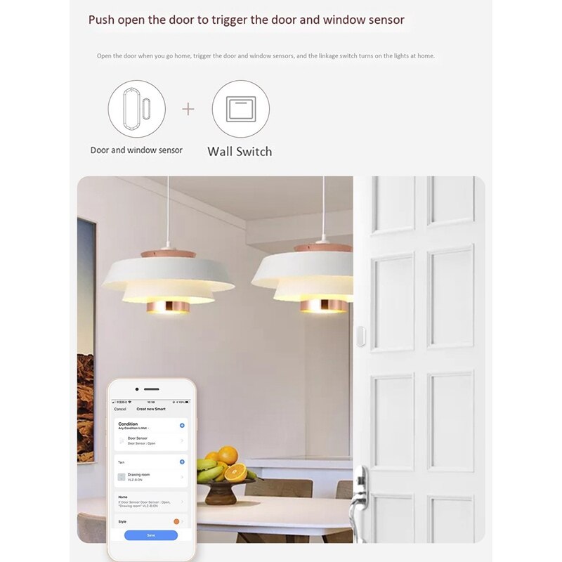 Door and Window Sensors, Smart Door and Window Sensors Are Compatible with netic Detectors, Support APP Control