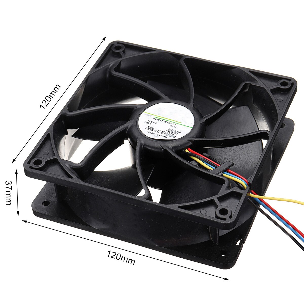 Ventilateur de refroidissement CPU 5000RPM 120x120mm 12V 4.8A double roulement à billes sans balais 4 broches, boîtier de serveur d&#39;ordinateur S7 S9 D3 E9 T9 pour PFC1212DE: 6500RPM