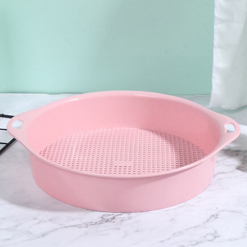 1pc Plastic Garden Soil Sieve for Compost Soil Stone Mesh Gardening Tool Soil sieve Flower Nursery Plant Prop Knit Sieve: Pink