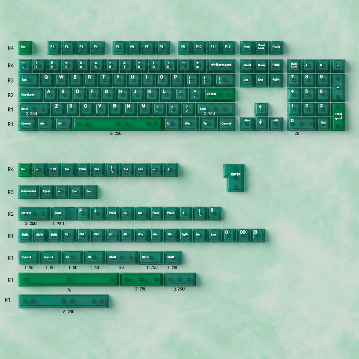 Emerald Green Crystal Clear Keycaps White Font Cherry Profile PC Keycap Custom Keyboard keycap For Cherry MX Mechanical Keyboard: Beige