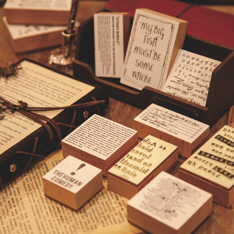 Jahrgang retro Englisch Bibliothek Buchstaben Stempel DIY Holz Stempel für Scrapbooking Schreibwaren Scrapbooking Standard Stempel
