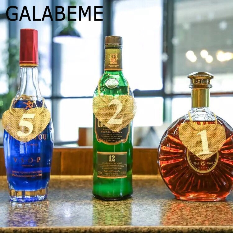 NO.1 to NO.10 jute Hessian burlap Table Number table cards rustic wedding decoration centerpieces mint green party supplies