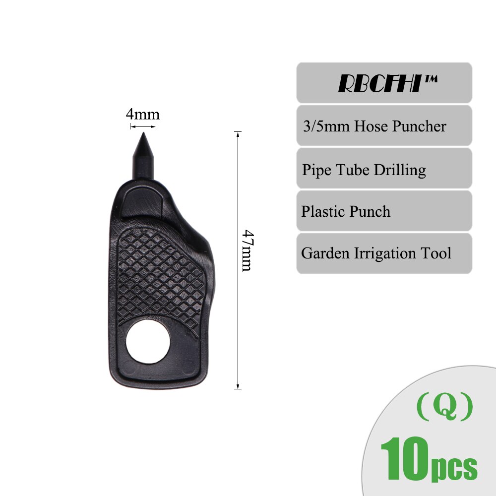 Rbcfhi bevattningssprinkler 3/8 tum 4- vägs vattenrörskoppling 4/7mm to 3/5mm slangböjningspilar korsavstängningskoppling: Q