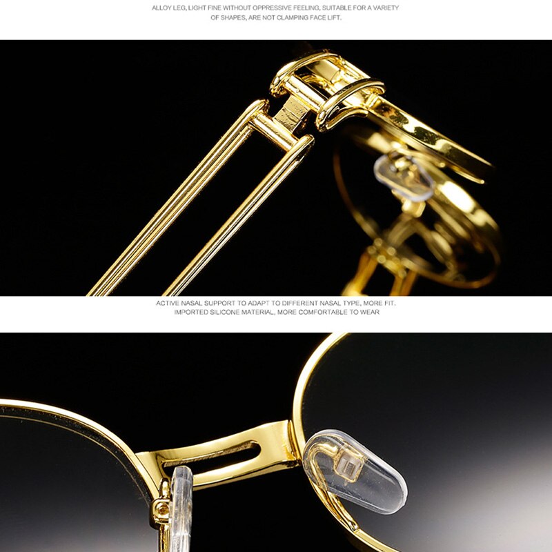 Gafas de rapero de diamante para hombre y mujer, anteojos de sol brillantes con montura de Metal para PC, A1
