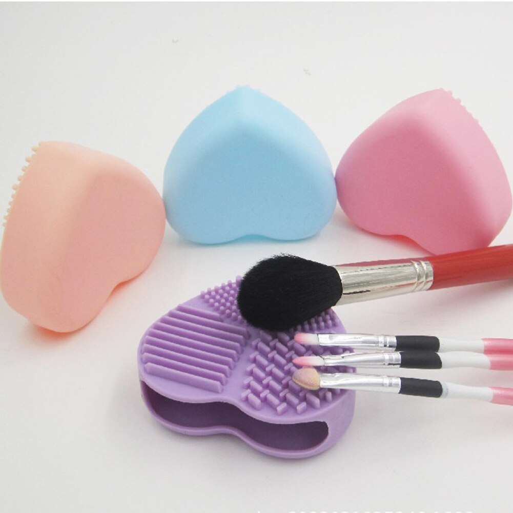 Love Heart Wash Cosmetic Brushes Cleaner MakeUp Washing Brush Gel Cleaning Mat Silicone Foundation Makeup Tool Cleaning Scrubber