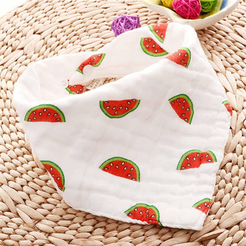 Baby Bib - 100% Cotton - Soft Fruit Style - Cartoon Pattern - Unisex