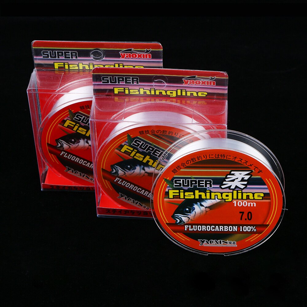 Sedal de pesca de fluorocarbono, hilo de nailon superfuerte, transparente, multifilamento, aparejos de alambre, cuerda fuerte, aparejos de pesca, 0,8-6LB, 100m