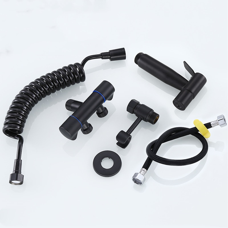 Lacquered Black Bathtub Faucets Wall Mounted with Handheld Shower Bathtub Faucet Bathroom Mixer Taps Bath