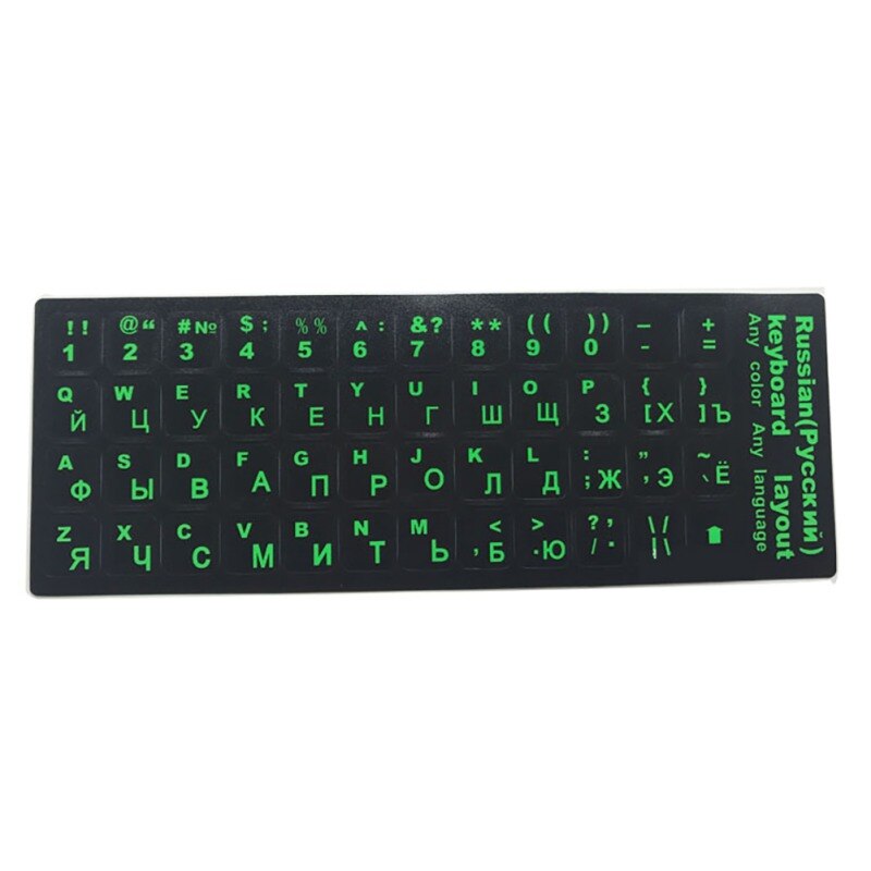 NeRussian Hebreeuws Engels Toetsenbord Stickers Matte Kleur Rusland Layout Brief Alfabet voor PC Desktop Laptop Notebook Layout Cover