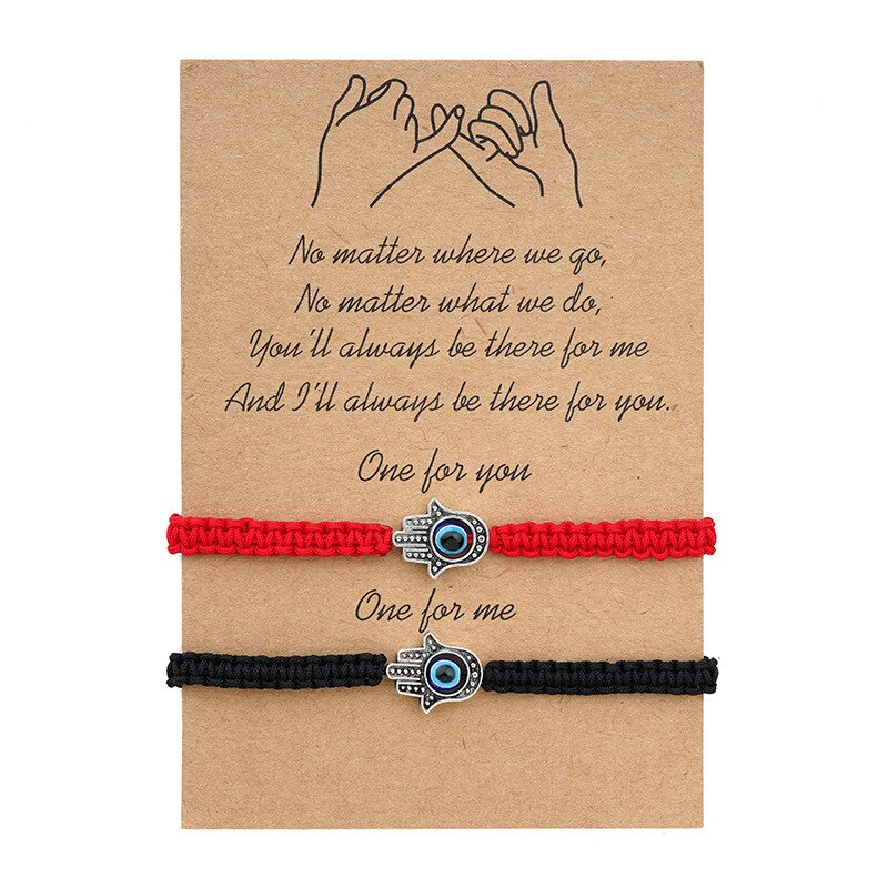 2 sztuk/zestaw ręcznie plecione bransoletki dla par dla kobiet mężczyzn miłośników motyl ręcznie Evil Eye regulowany urok karty bransoletki biżuteria: Style 7