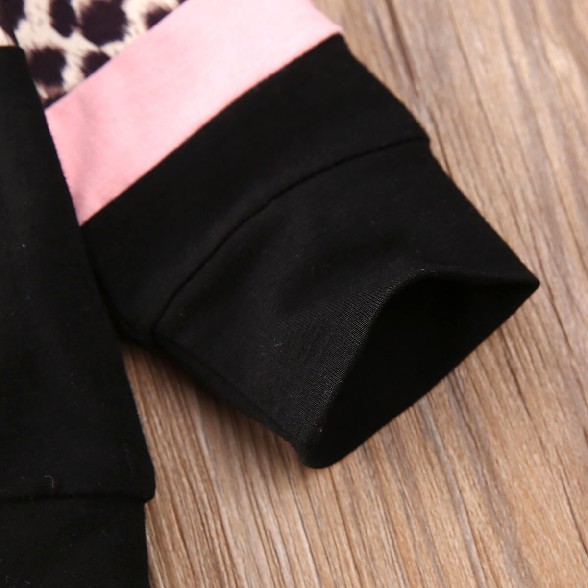 Sudadera negra con capucha para niñas pequeñas, sudadera con estampado de leopardo de niña, sudadera de manga larga de primavera y otoño para niños, 6M-5Y