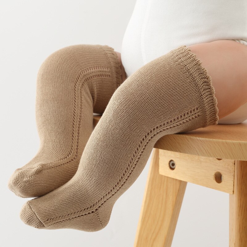Mode Baby Jongens Sokken Knie Hoge Sok Zacht Katoen Peuters Kinderen Meisjes Lange Sokken Hol Kinderen Socken Voor 0-3 Jaar: Blauw / 24M