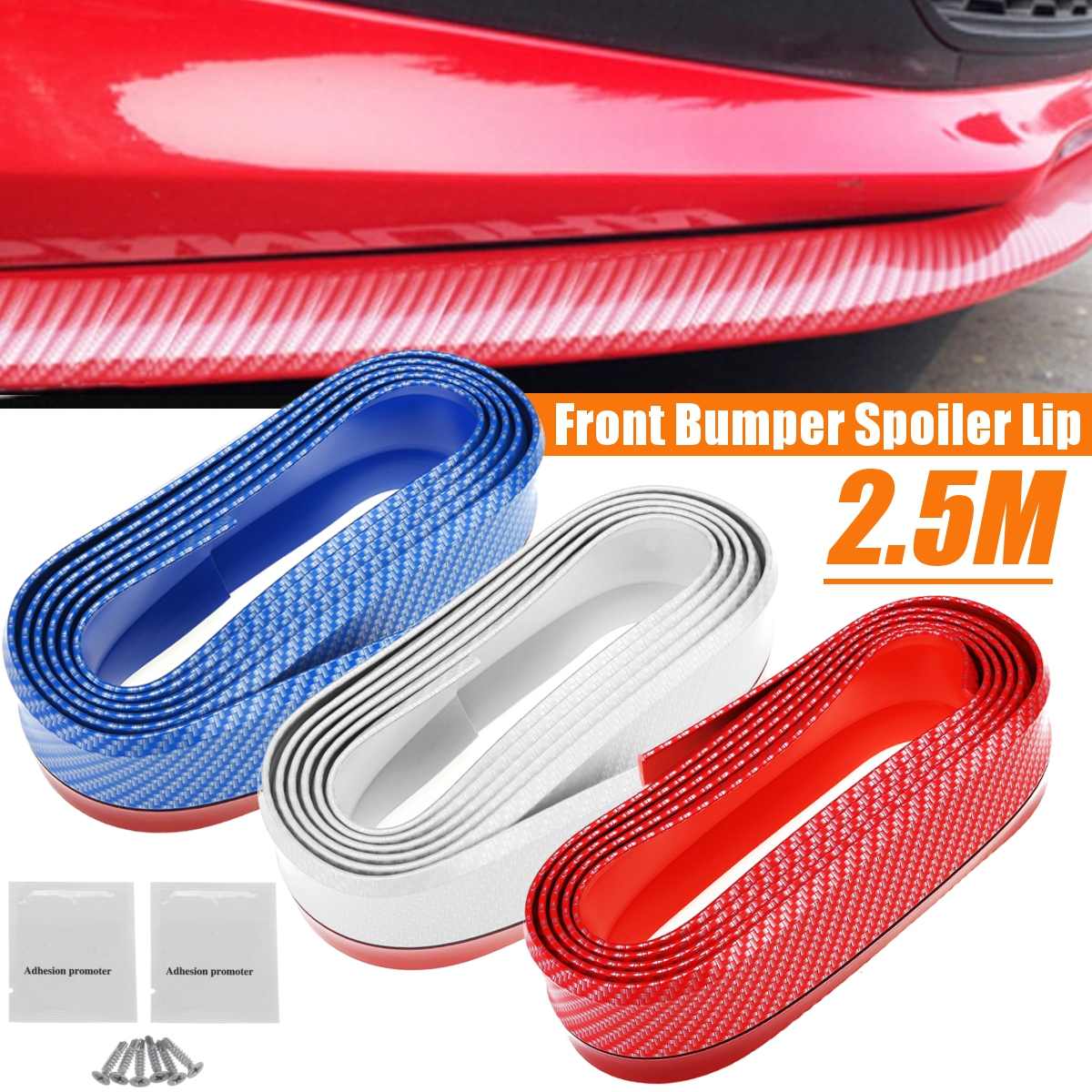 2.5m Anti-scratch Strip Car Front Bumper Protector Rubber Bumper Guards Lip Mouldings Splitter Chin Body Door Pedal Trim