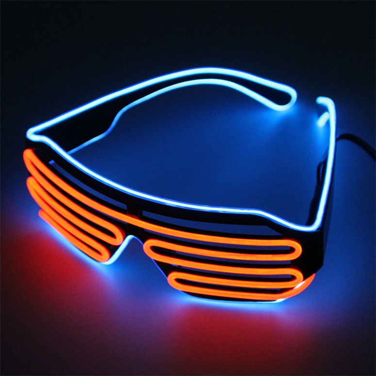 Gafas con luz LED de de Luces de alambre parpadeantes, gafas decorativas, luz brillante clásica, accesorios activos, de Festival: Blanco