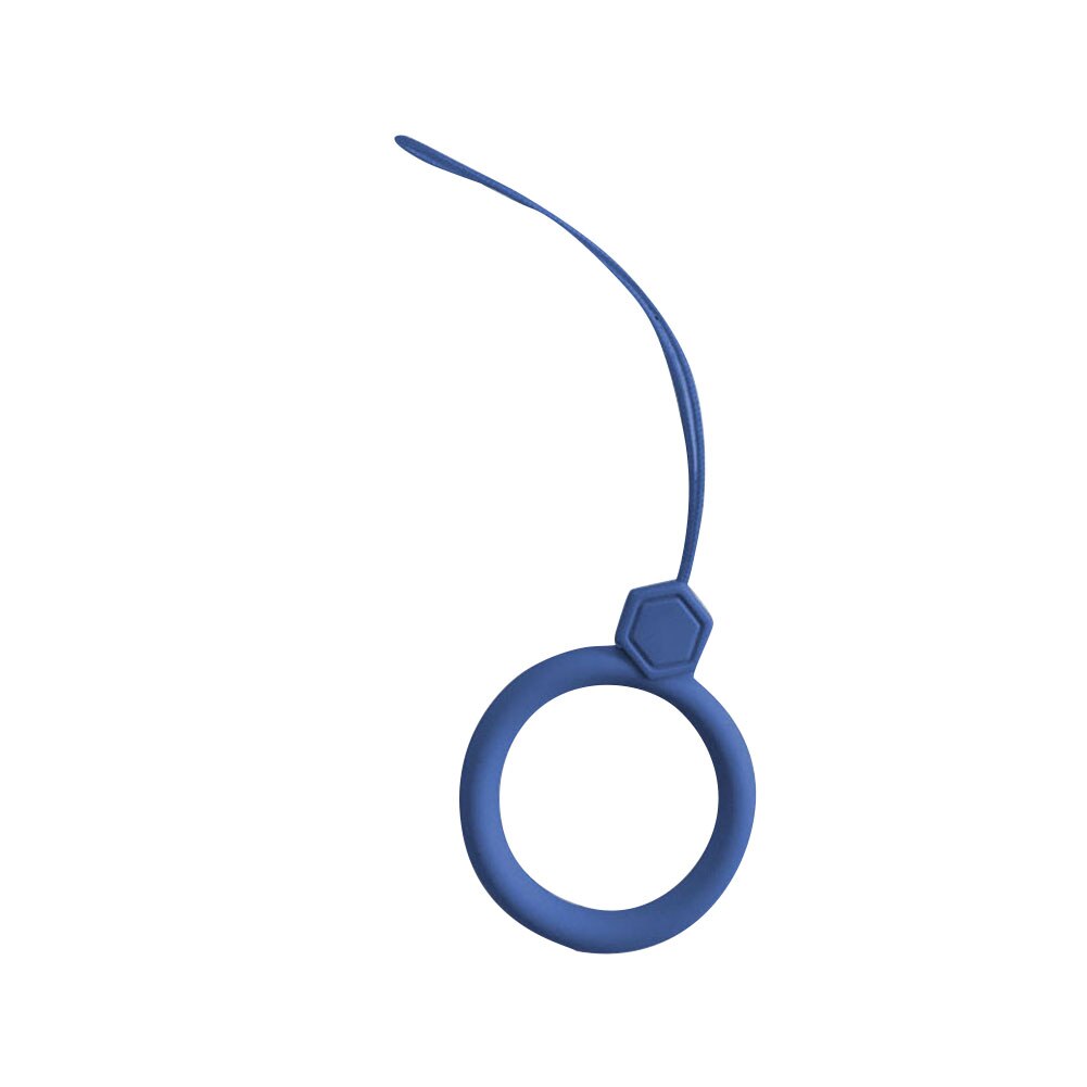 Universal Mobile Phone Lanyard Strap Anti-lost Silicone Ring Lanyard Strap Holder for Mobile Phone Straps Finger Ring Lanyard: Blue