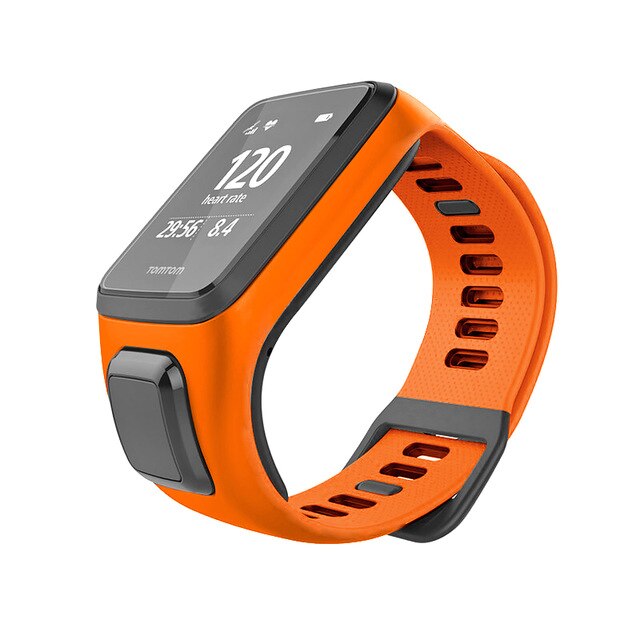 Siliconen Vervanging Polsband Horloge Band Strap Voor Tomtom Runner 2 3 Spark 3 Gps Sport Horloge Tom 2 3 serie Zachte Smart Band: Orange