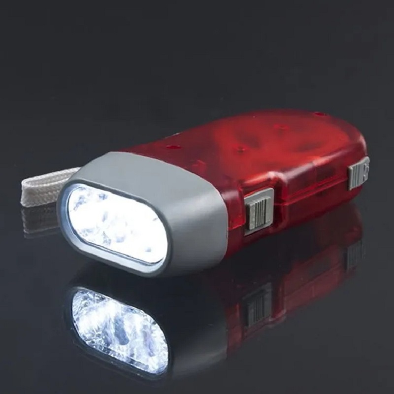 3 couleurs pressage à la main Dynamo manivelle puissance liquidation lampe de poche Mini auto-génératrice torche LED lampe de Camping lumière pour la maison extérieure