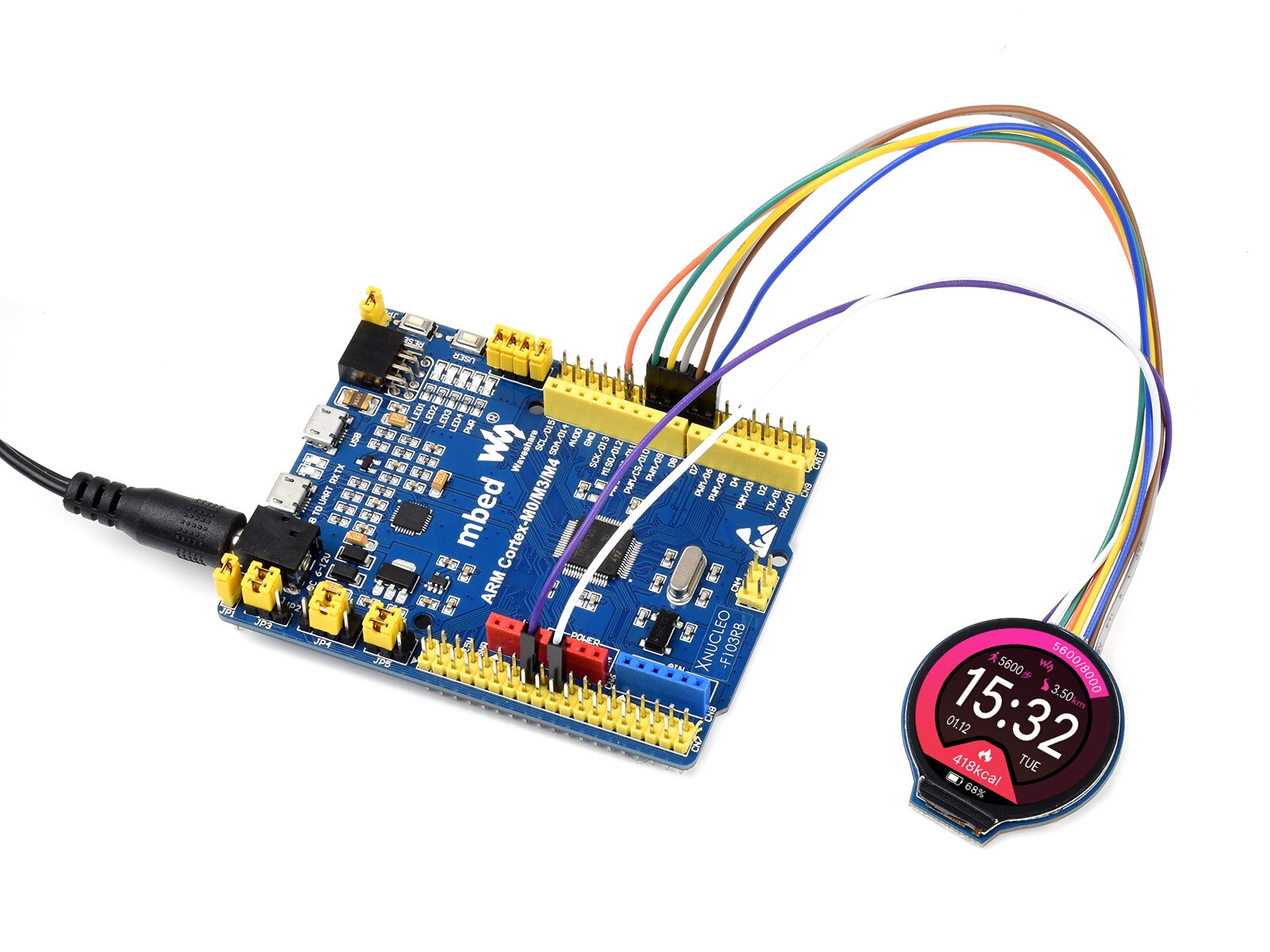 Waveshare 1.28inch Round LCD Display Module,65K RGB Colors,240*240 Resolution,SPI Interface,Support Raspberry Pi/Jetson Nano etc