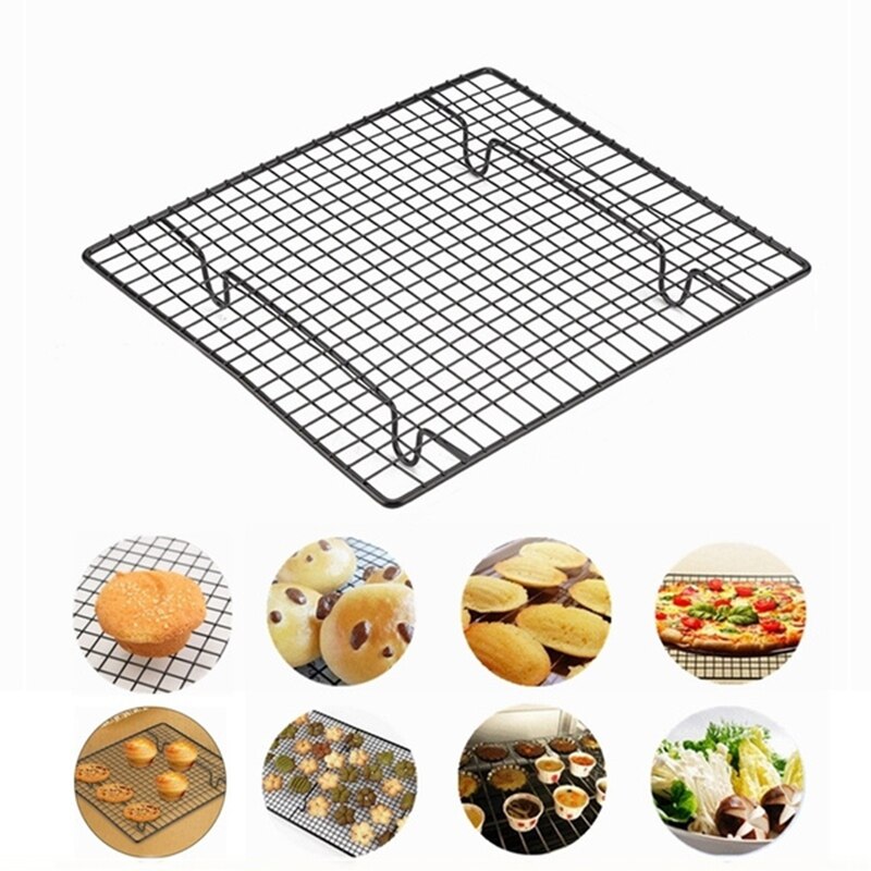 Stainless Steel Non stick Wire Grid Cooling Tray Cake Food Rack Oven Kitchen Baking Pizza Bread Barbecue Cookie Holder Shelf