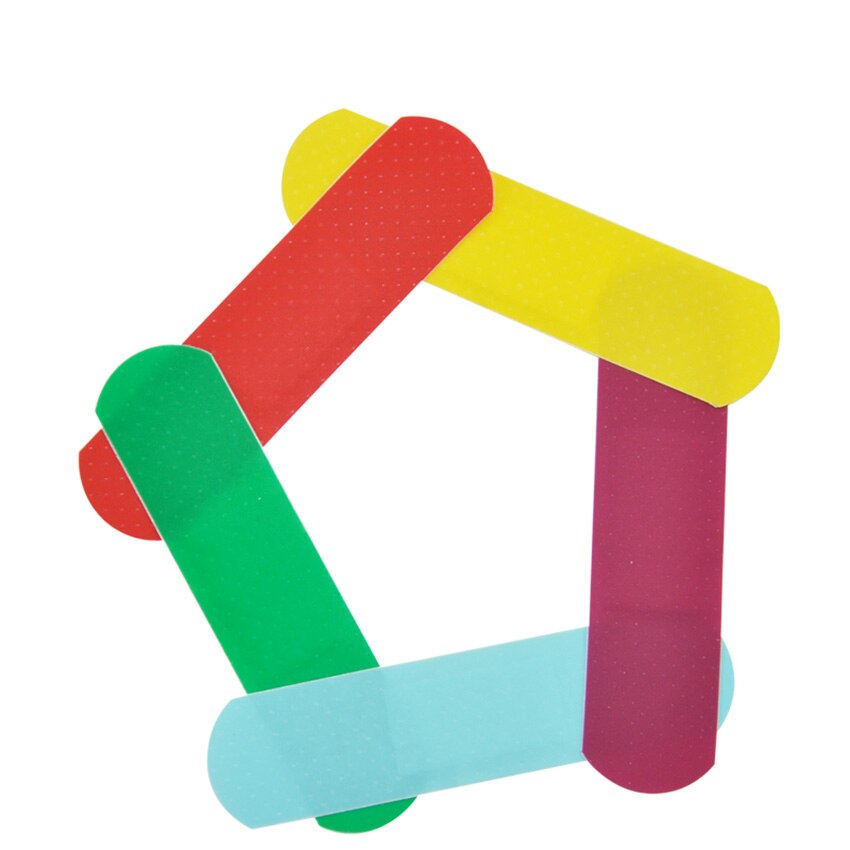 50Pcs/set Colorful Waterproof Bandages Breathable Band-aids Flexible Fabric Adhesive Bandages for Wound Care and First Aid